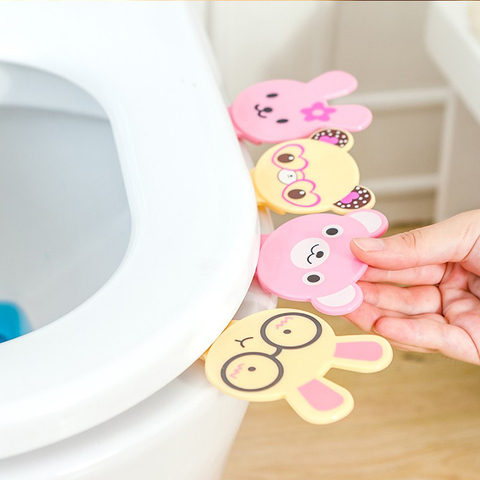 1 pcs Cartoon animals large green plastic hands dirty toilet cover seat flip Uncovery PP toilet lifting tool ► Photo 1/5