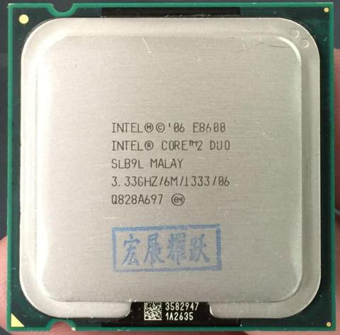 Intel Core 2 Duo Processor E8600  (6M Cache, 3.33 GHz, 1333 MHz FSB) SLB9L EO LGA775  Desktop CPU  Intel central processing unit ► Photo 1/2