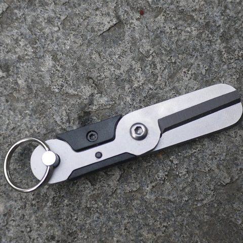 Steel Mini Survival Spring EDC Scissor Gadget Keychain Cutter Spring Gear Pocket Ring Fold Scissor Cut Latch Survival Kit Travel ► Photo 1/5