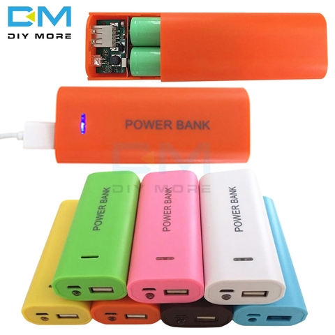 Candy Color Fashion 5600mAh 2X 18650 USB Power Bank Battery Charger Case DIY Box for cell phone For 18650 Li-battery DC 5V 1A ► Photo 1/6