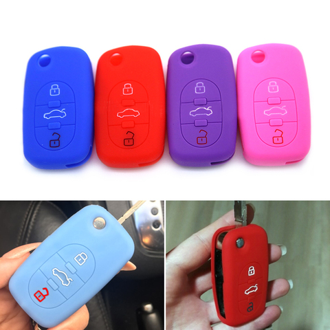 Silicone Car Key Cover Case Shell For Audi A2 A3 S3 A4 S4 RS4 A6 S6 A8 S8 TT ► Photo 1/4