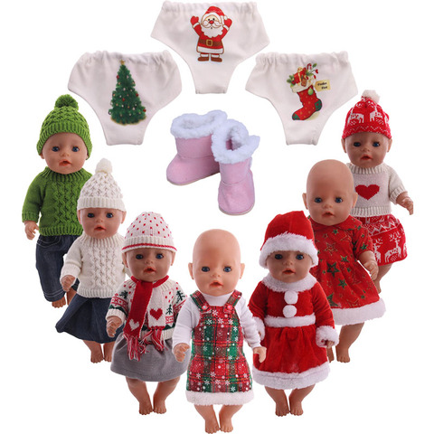 Doll Clothes Winter set/Sweater/Shoes Fit 18 Inch American&43 CM Reborn Baby Doll For Dolls,Girl's Toys,Our Generation,Christmas ► Photo 1/6