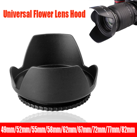 Universal Lens Hood 49mm 52mm 58mm 55mm 62mm 67mm 72mm 77mm 82mm Screw-in Tulip Petal Flower Filter Thread Camera Lente Protect ► Photo 1/6