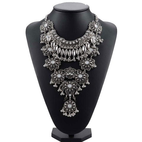 2022 New Gypsy Vintage Maxi Jewelry Trendy Collar Ethnic Bohemian Statement Necklace Women High Quality Crystal Choker Necklaces ► Photo 1/6