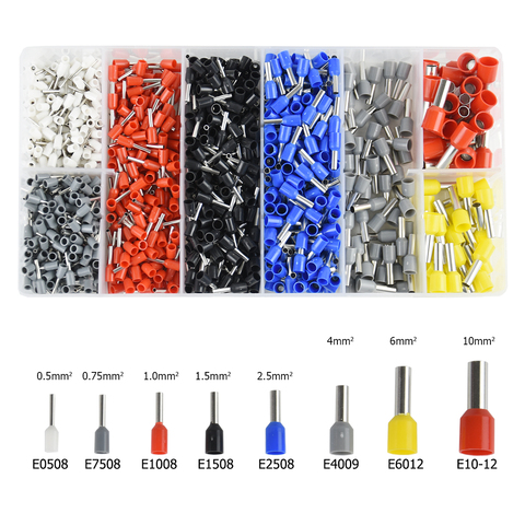 1200PCS Wire Ferrules, Insulated Crimp Pin Terminal Kit for Electrical Projects, AWG 24-7, 8 Sizes,Ferrule Crimping Kit ► Photo 1/5