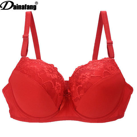 Hot Full Cup Bras Plus Size Big Underwear Wireless Adjustable Lace Womens Bra Breast Lining BCDE Cup Large Lingerie ► Photo 1/6