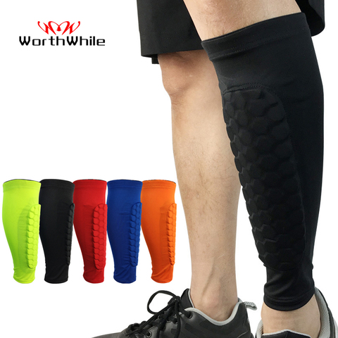 WorthWhile 1 PC Honeycomb Shin Guard Professional Sports Football Shields Soccer Legging Shinguards Leg Sleeves Protective Gear ► Photo 1/6