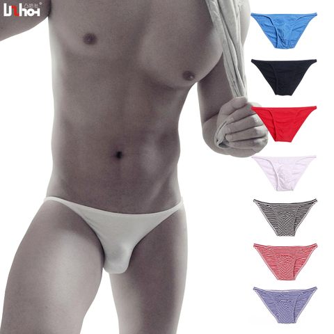 Breathable bag thin side high fork fitness attractive stripe men's underwear male brief cotton boys underwear 13004 ► Photo 1/6