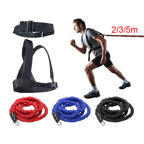 1set 2/3/5m Fitness Equipment Double Resistance Band Training Pull Rope Stretch Rope Track Field Running Explosive Force Jumping ► Photo 1/6