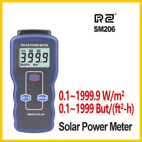 RZ Solar Power Meter Light Meter Solar Radiation Tester Optical Solar Research Glass Light Intensity Data Peak Hold SM206 ► Photo 1/6