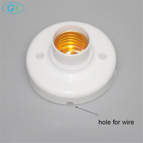 6pcs/lot Plastic E27 Base with hole for wire, screw Light Bulb Lamp Socket Holder, White Base Lamp Socket, led light bulb Holder ► Photo 1/4