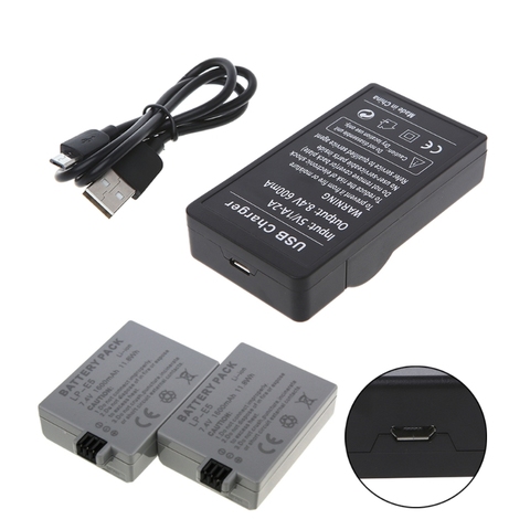 OOTDTY USB Battery Charger For Canon LP-E5 EOS 1000D 450D 500D Kiss F Kiss X2 Rebel Xsi ► Photo 1/6