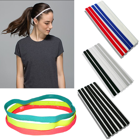 Sports Elastic Headband Softball Rubber Plastic Silicone Hair Band Bandage On Head Gum For Hair ► Photo 1/6