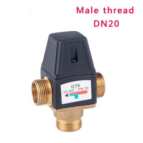 3 Way Brass Male Thread Thermostatic Mixing Valve DN20 Solar Water Heater Valve 3-Way Thermostatic Mixer Valve ► Photo 1/1