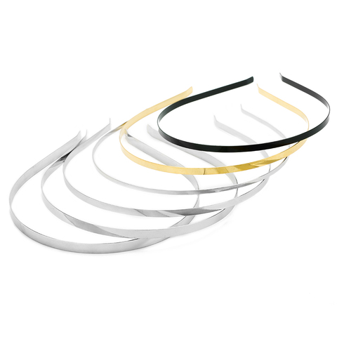 10PCS/lot 3/5/6mm Stainless Steel  Gold Rhodium/Black Plain Blank Flat Hair Band Headband DIY Hair Jewelry Accessories Crafts ► Photo 1/5