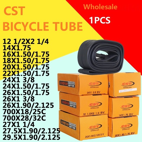 Bicycle Tube 12 / 14 / 16 / 18 / 20 / 700 / 24 / 26 x1.95 / 1.75 / 1.50 / 1 3/8 Inch CST Inner Tube Schrader Presta Valve AV/FV ► Photo 1/3