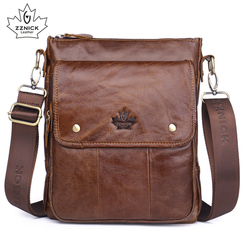 men's genuine leather shoulder bag Messenger Bag Flap ipad men bag style bag Solid male Business 2022 new ZZNICK ► Photo 1/6