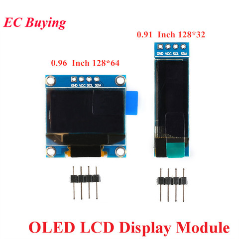 0.91 0.96 Inch I2C IIC Serial White OLED LCD Display Module 128x32 128x64 SSD1306 12832 12864 LCD Screen Communicate For Arduino ► Photo 1/6