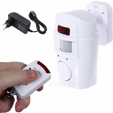 Wireless PIR Motion Sensor Detector Alarm With 2 Remote Control Power Adapter For Home Shed Garage Caravan Alarm Security System ► Photo 1/6