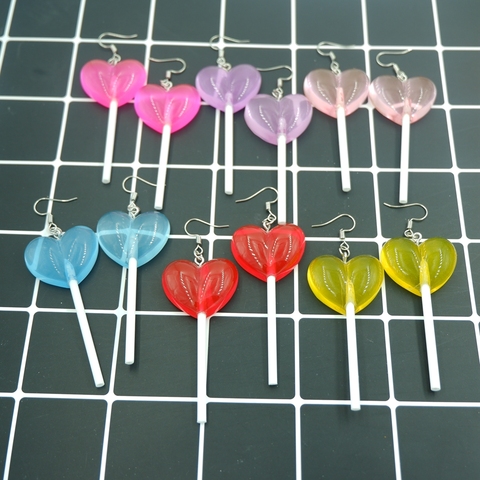 Cute Heart Lollipop Earrings earring candy costume trendy Style woman girl Jewelry Drop shipping ► Photo 1/6