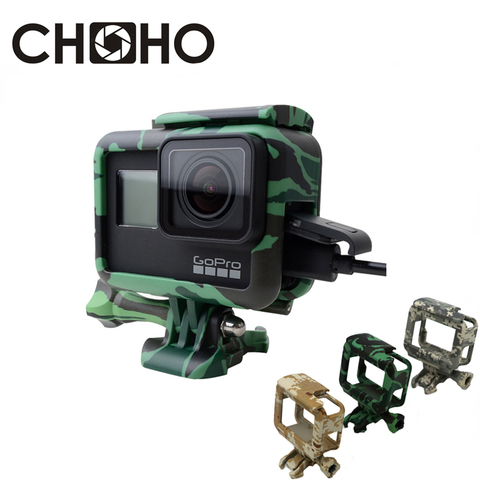 For Gopro Frame Case Shell Protector Housing Army Green + Lone Screw + Base Mount For Go Pro Hero 5 6 7 Black New Accessories ► Photo 1/6