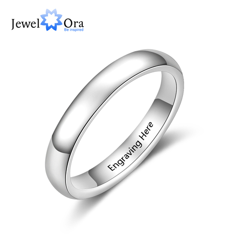 Classic Style Personalized Promise Rings for Women Engraved Name Wedding Bands Engagement Ring Jewelry Gift (JewelOra RI103798) ► Photo 1/5