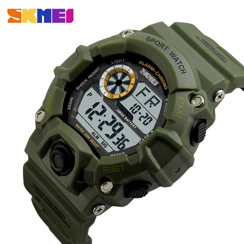 SKMEI Outdoor Sport Watch Men Alarm Clock 5Bar Waterproof Military Watches LED Display Shock Digital Watch reloj hombre 1019 ► Photo 1/6