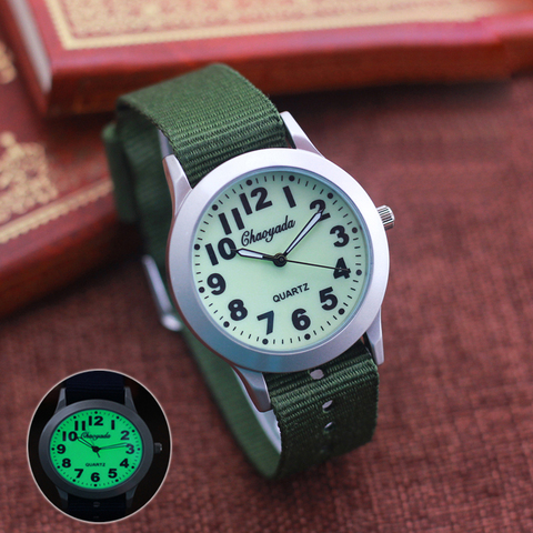 2022 CYD high quality boys girls outdoor sport quartz wristwatches students Learning time clock fashion  luminous canvas watches ► Photo 1/5