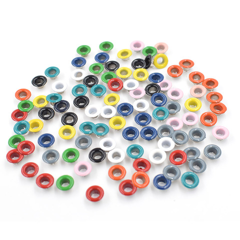 100pcs/lot 5mm Paint color Eyelets Rivets Color Metal Buttonholes Multicolor eyelets buckle 10 colors mixed ► Photo 1/6
