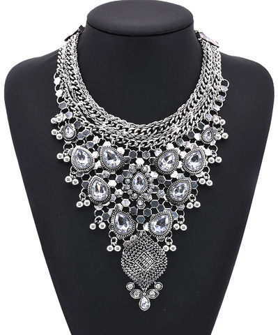 2022 New Antique Crystal Gem Luxury Bridal Rhinestone Vintage Maxi Statement Necklace Collar Women Bijoux Accessory ► Photo 1/5