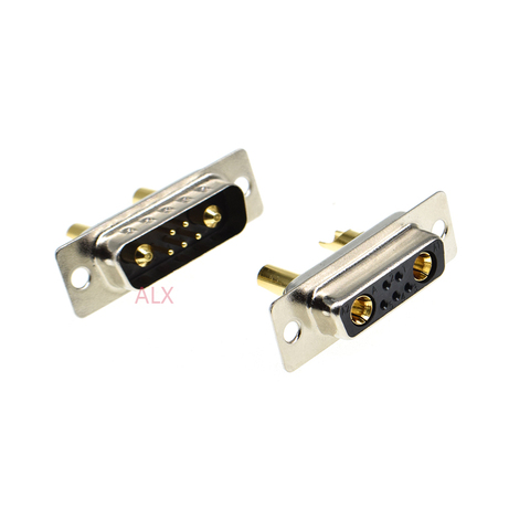 1PCS 7W2 30A Gold plated MALE FEMALE high current CONNECTOR D-SUB adapter solder type 5+2 plug jack high power 7 Power Position ► Photo 1/5