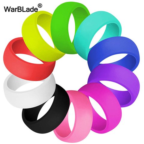 WarBLade 10pcs/set 11 Style Silicone Ring Hypoallergenic Crossfit Flexible Sports Rubber Finger Ring For Men Women Wedding Rings ► Photo 1/5