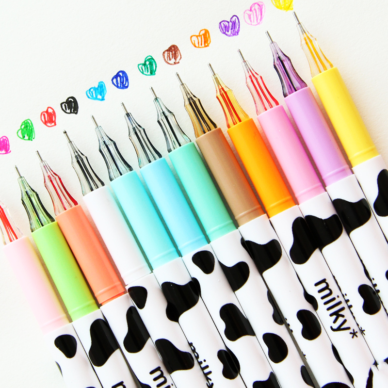 Useful 12pcs/lot Colorful Diamond Gel Pen Cute Pens Student Office Accessories 