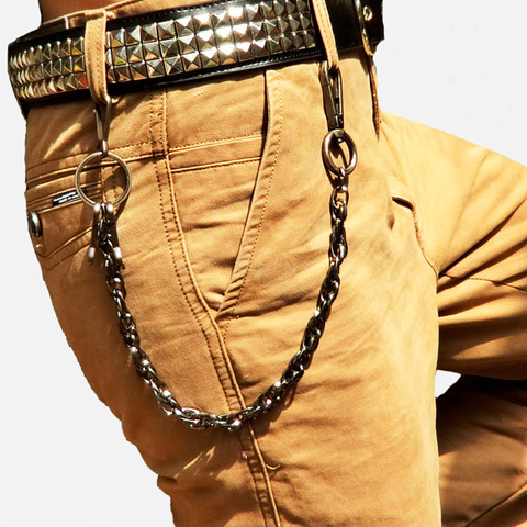 Metal Big Ring Rock Punk Key Chains Clip Hip Hop Jewelry Pants KeyChain  Wallet Chain Belt Biker Link
