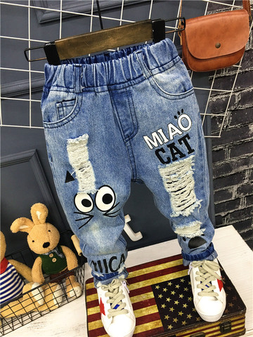 Baby Boys Girls Jeans Pants New 2022 Children Trousers 1-7Yrs Boys Girls  Jeans Boys Casual Pants Cartoon Cat Jeans For Kids - Price history & Review  | AliExpress Seller - YSUBEST Official Store 