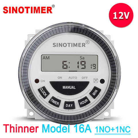 factory price SINOTIMER Digital Weekly Programmable 12V DC Timer Switch with UL listed Relay inside ► Photo 1/6