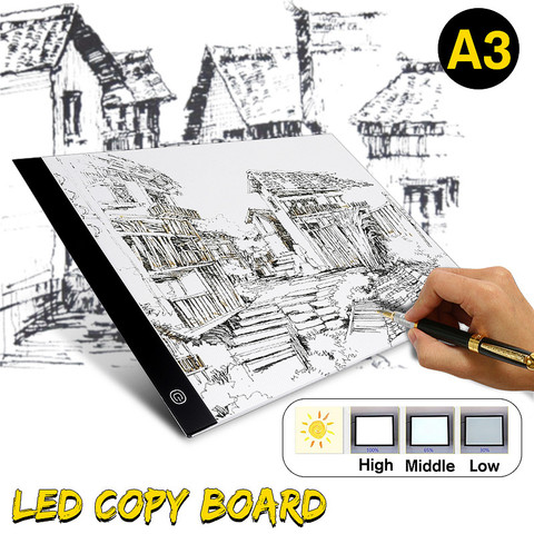 A3 LED Drawing Pad Tablet Drawing Pad Box Board Drawing Tracing Tracer Copy  Board Table Pad Led Light Pad Copy Board Stencil - Price history & Review