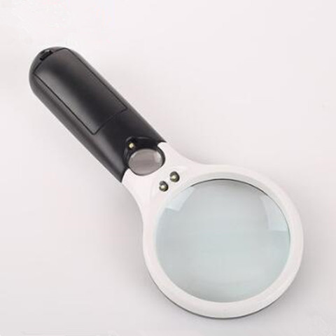 10 Times ABS Magnifying Glass For Reading Handheld Backlit Magnifier With LED Light lupa con luz led ► Photo 1/1