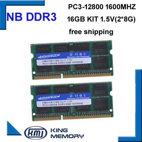 KEMBONA Fast Speed SODIMM Laptop ram DDR3 16GB(kit of 2pcs ddr3 8gb)1600MHZ PC3 12800S 1.5V 204pin ram Memory ► Photo 1/2