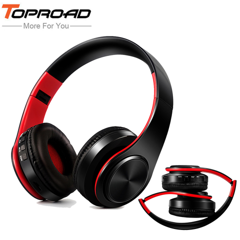 TOPROAD New Arrival Wireless Bluetooth Headphone Stereo Headset Music Head Over Headphones Earphone with Mic for iphone samsung ► Photo 1/6