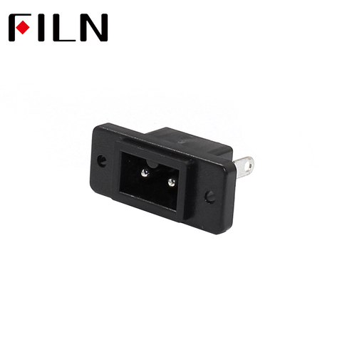 AC-15  AC 250V 2.5A IEC320 C8 Male 2 Pins Power Inlet Socket Panel Embedded ► Photo 1/6