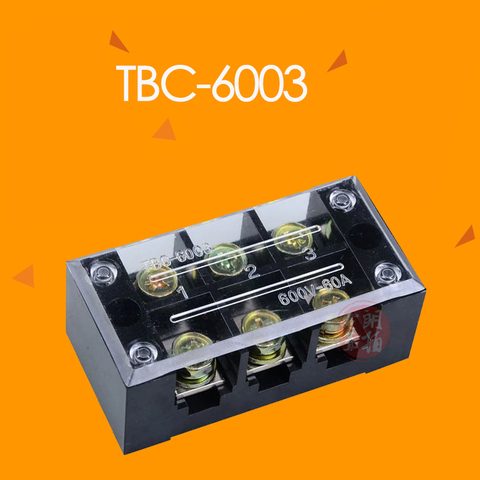 TBC-603 60A 3P 6 screws connector terminal block board wire wiring connectors fixed terminals pin line 3 poles 0.5-6MM2 ► Photo 1/5