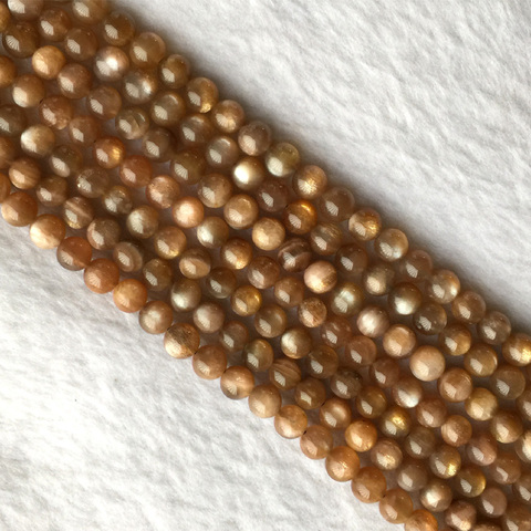 Wholesale Real Genuine Natural Gray Black Gold Sunstone Flash Light Round Loose Gemstone Ball Small Beads 6mm 15