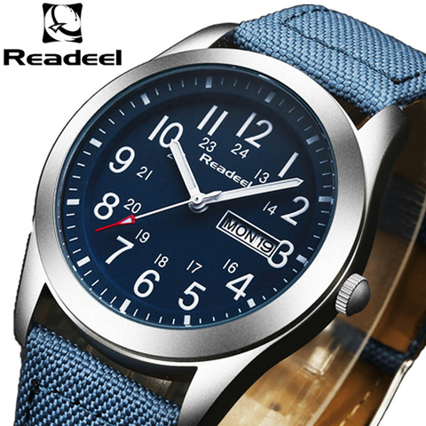 Readeel Men Quartz Sports  Watches Luxury Brand Nylon Strap Mens Wristwatch Casual Watches Relogio Male Relojes Clock Men ► Photo 1/5