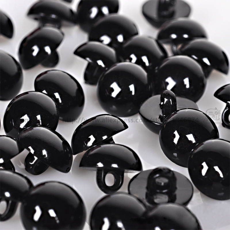 100PCS Black Decorative Buttons with Animal Eyes Nose Buttons Crafts Sewing