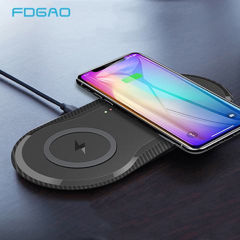 20W Double Qi Wireless Charger Pad for iPhone 11 XS XR X 8 AirPods Pro 10W Dual Fast Charging Dock Station For Samsung S10 S20 ► Photo 1/6