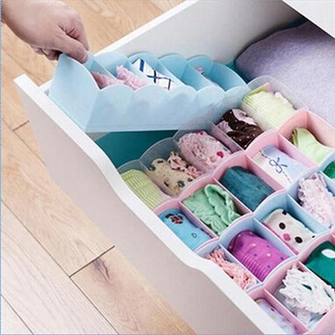 5 Compartment Socks Underwear Bra Tie Drawer Storage Box Clothes Organizer Case home storage box  Storage Clothes Sock Organizer ► Photo 1/6