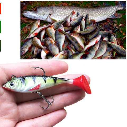 1pcs Soft Lead Fish  8cm/10.5g T Shape Tail Fishing bait lures with 2 Hooks Fly Fishing Lure ► Photo 1/6