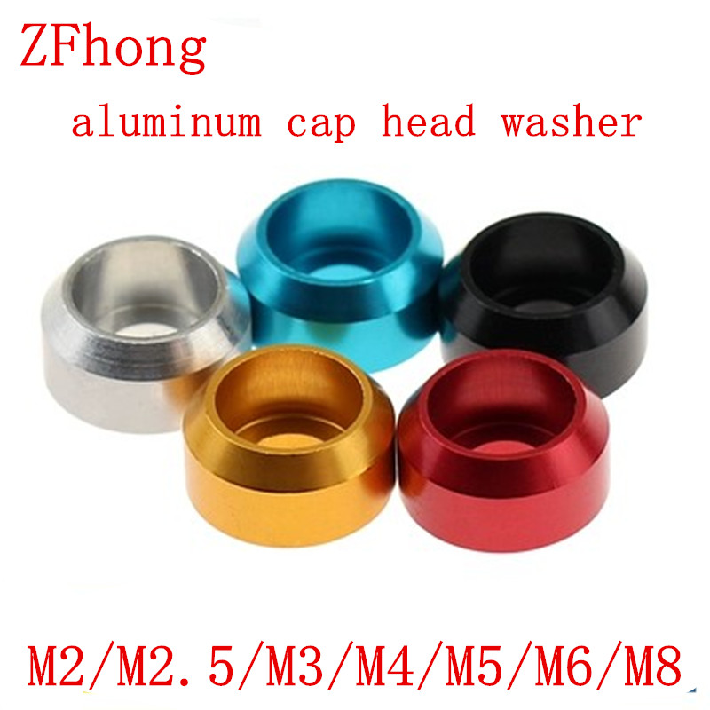 M4 M5 Aluminum Alloy Anodized Countersunk Head Bolt Washers Gasket Cone Colours 