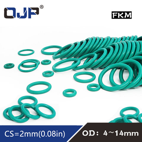 50 X Mechanical Fluorine Rubber O Ring 5/6/7/8/9/10/11/12/13/14/15/16mm OD x 2mm